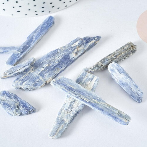 Pointe cyanite naturelle bleu opaque non percée 19~64mm, création bijoux pierre naturelle, x1 g7586