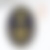 Ecusson rond brodé ancre marine dorée 45mm à repasser, x1 (g5072)