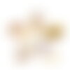 Pendentif feuille nacre jaune naturelle,perle feuille,nacre naturelle,coquillage blanc,création bijoux,35mm, x1, g0911