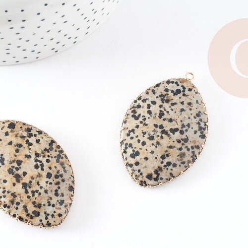 Pendentif goutte jaspe dalmatien pendentif pierre,bijou pierre,pendentif pierre,jaspe naturel,pendentif jaspe,55mm, x1, g0074