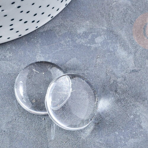 Cabochon rond en plexiglas transparent, cabochon plastique,cabochon rond, 22m, x1 g8198