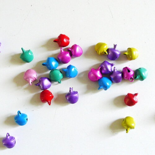 Grelots clochettes multicolores, ,grelot metal, décoration noel,clochette aluminium, les 20-g2326
