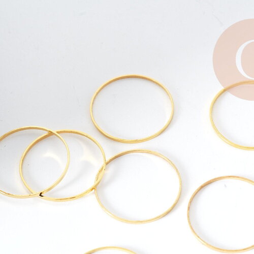 Connecteur anneau laiton doré 18x1mm, pendentif rond pour création bijoux, x10 (g8992)