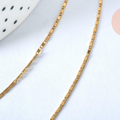 Chaine complète acier dorée 14k marine,chaine fantaisie,acier doré,chaine complète,1.7mm,45cm, x1 (g2209)
