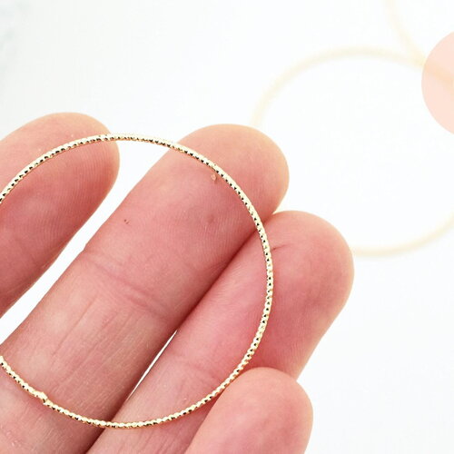 Anneaux connecteurs torsadés en laiton 18k 40mm, x2 (g5512)