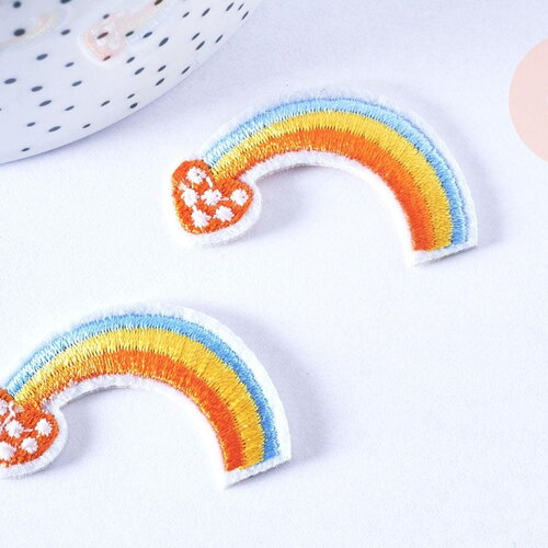Ecusson brodé à repasser arc-en-ciel 44mm,customisation vêtement, écusson thermocollant,patch brodé, x2-g2866