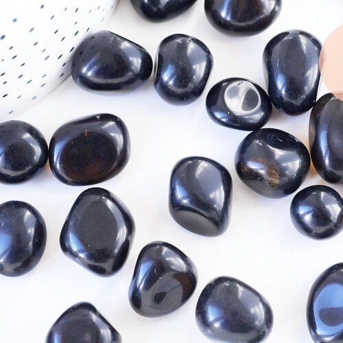 Pierre obsidienne naturelle roulée 45-66mm, fourniture créatives, pierre naturelle, litotherapie,obsidienne naturelle, les 20 grammes g5778
