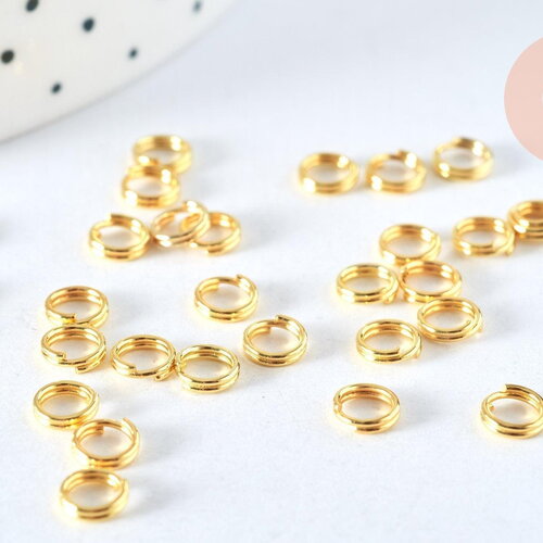 Anneaux doubles ouverts ronds laiton fer 5mm, x 1gr (g8038)