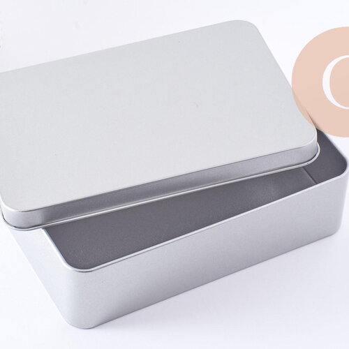 Boite rangement perles bijoux pour kit 15.3cm fer platine x1 (g10258)