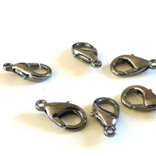Fermoirs mousquetons noirs metalgun 10mm,x2 (g0996)