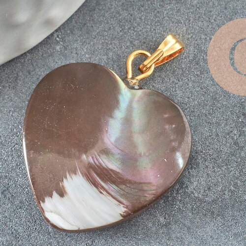 Pendentif coeur nacre noire naturelle doré,fourniture créative,pendentif coeur,coeur nacre,coquillage noir,création bijou, 20mm, x1 g2318