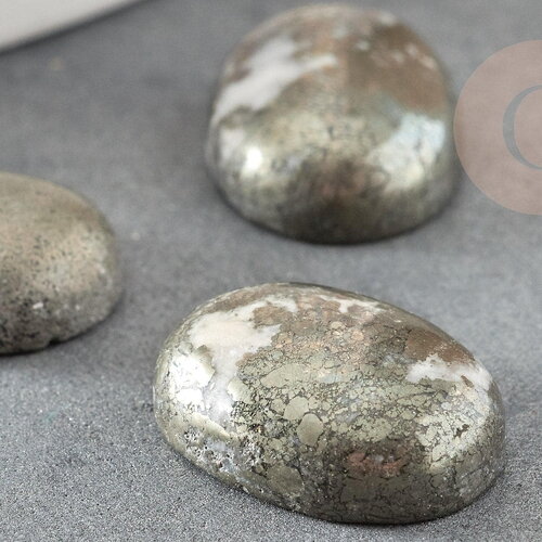 Cabochon pyrite grise, cabochon ovale, pyrite naturelle,18 x13mm, cabochon pierre, pierre naturelle, x1 g0203