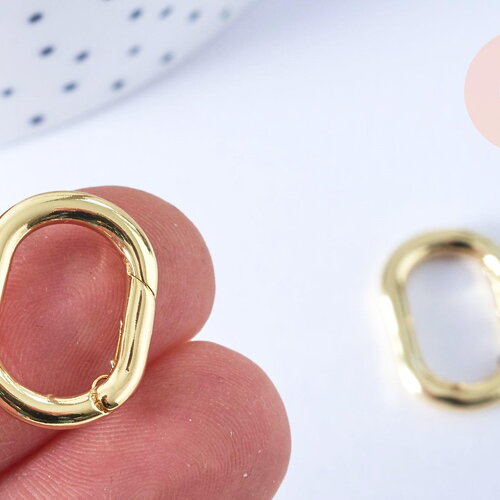 Fermoir mousqueton à clapet en laiton doré 18k 19.5mm, x1 (g7252)