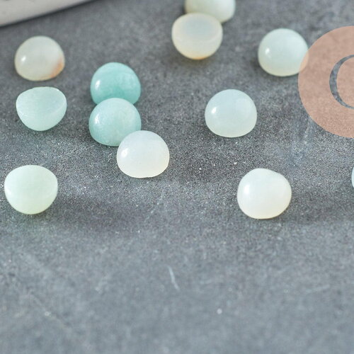 Cabochon rond amazonite 4mm, création bijoux pierre naturelle, amazonite naturelle, pierre naturelle, x1 g4225