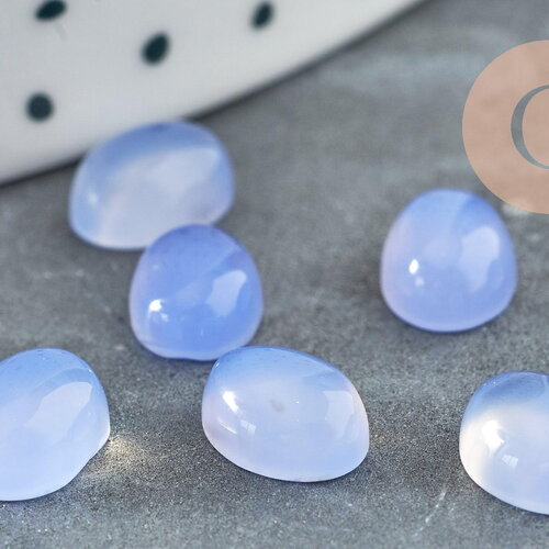 Cabochon agate violette, fournitures créatives, cabochon ovale, agate naturelle, pierre naturelle, cabochon pierre,8 x 6mm, x1 g0450
