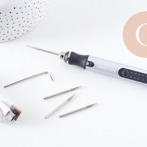 Mini-perceuse pour création de bijoux polymère &amp; laiton avec mèches, x1 (g10206)