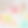 Perle coeur plastique multicolore pastel 9.5mm, x30 (12.6g) (g3492)