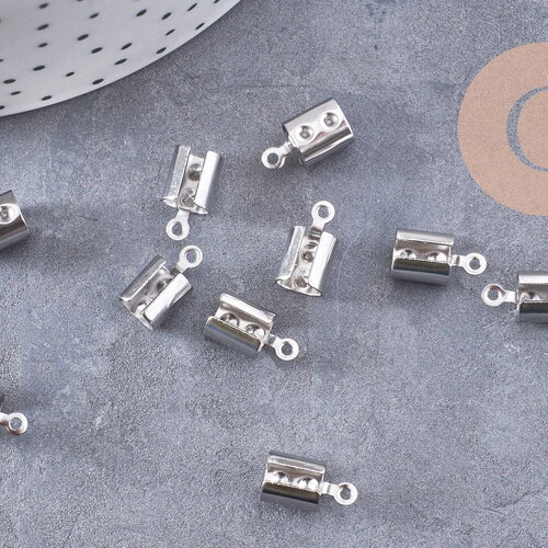 Embouts corde acier 304 inoxydable platine à pincer 12mm, x10 (g10236)
