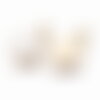 Pendentif croix laiton or blanc nacre 18k 15mm, x1 (g5985)