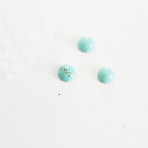 Cabochon rond howlite naturelle turquoise 6mm, x1 (g5055)
