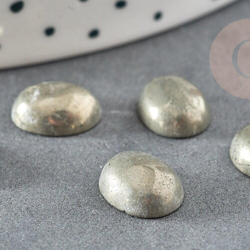 Cabochon ovale pyrite grise naturelle 10x8mm, x1 (g2053)