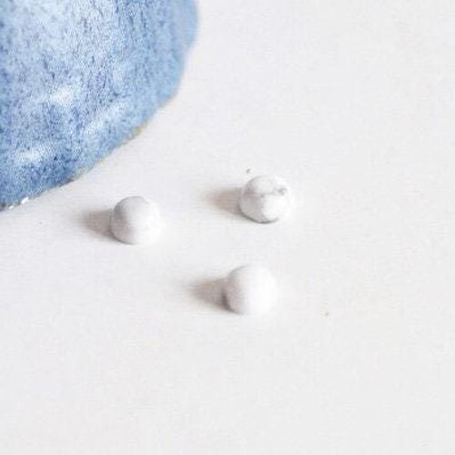 Cabochon rond howlite blanc, cabochon pierre, cabochon howlite,cabochon rond, howlite naturelle,6mm, pierre naturelle,g0171