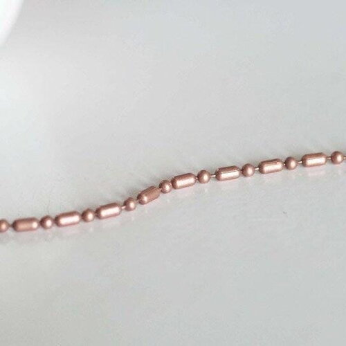 Chaine boule bambou cuivrée,chaine cuivre,chaine bijou, création bijoux,chaine boule,sans nickel,2.5mm,5 mètres g0731