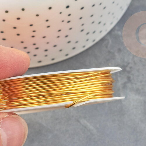 Fil de cuivre doré 1mm, x1 bobine de 2.5mètres (g9379)