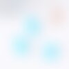 Perle ovale verre turquoise 25mm,perle verre lisse vintage création bijoux x2 (g9068)