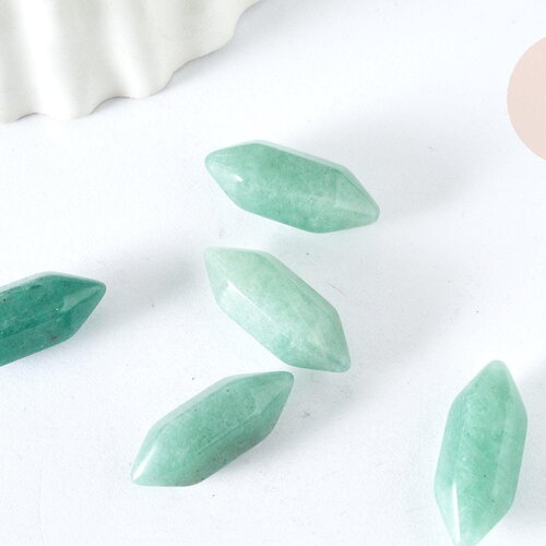 Pierre aventurine naturelle verte double pointes 20mm, pierre semi-precieuse, séance lithothérapie, x1 g7532