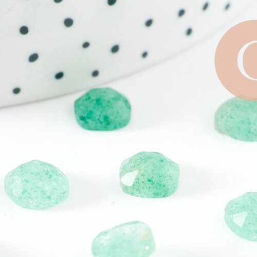 Cabochon carré aventurine naturelle 8x8mm, cabochon création bijoux pierre, x1 g9702