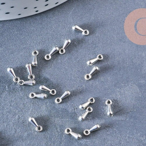 Gouttes de finition en zamac finition platine 7mm, x50 (6.3gr) (g6982)