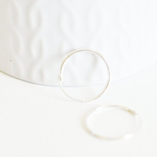 Créoles fine argent massif 18mm,x2 (g3262)