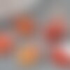 Cabochon agate naturelle orange rayé 18x13mm, x1 (g2395)