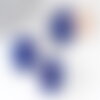 Perle coeur porcelaine bleu foncé 14-15mm, perle céramique, fabrication bijoux amour et amitié x5 g9348