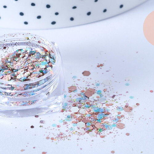Boite paillettes holographiques nailart inclusion résine ou création pâte polymère, x1 boite de 0.3 gr (g6855)