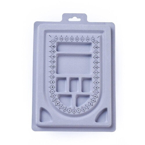 Plateau d'assemblage perles pour fabrication collier 15.5x23cm, comptage de perles, avec mesures graduées, x1 g6738