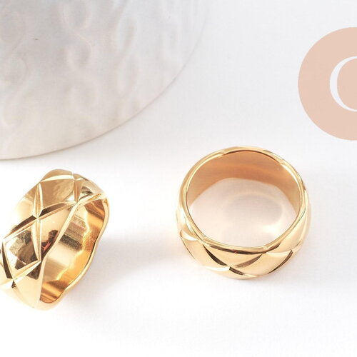 Bague acier or large homme 16-20mm, x1 (g1103)