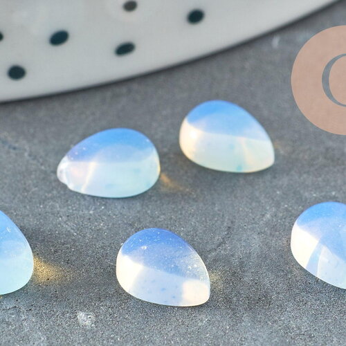 Cabochon goutte opalite ,cabochon goutte,cabochon bijoux,pierre de synthèse,cabochon pierre, création bijoux,8 x6mm, x1 (g3062)