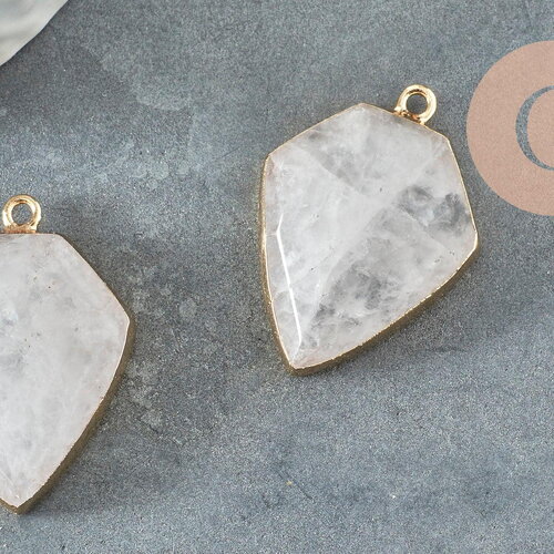Pendentif hexagone cristal,pendentif bijoux,pendentif collier,pierre naturelle,pendentif quartz, cristal naturel,30mm, x1 g0514