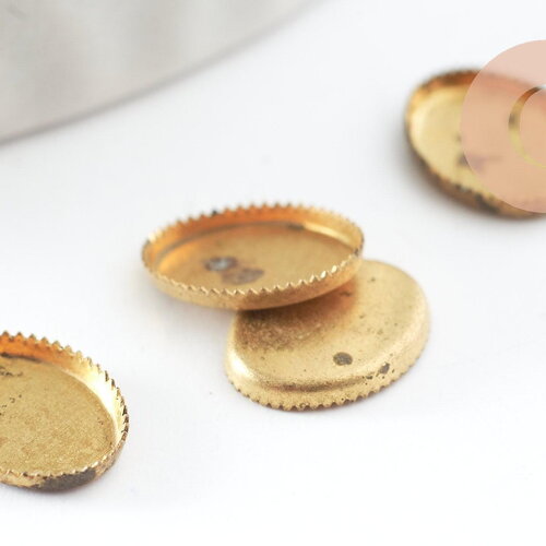 Supports de cabochons ovales laiton brut 8x6mm, fournitures sans nickel, x50 (4.7g) g0468