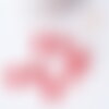 Perle fleur verre transparent rouge 10mm, perle verre fleur, perle artisanale verre, x20 (g7962)