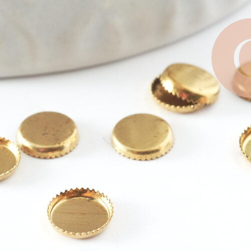 Supports de cabochons ronds laiton brut diamètre 6mm, x20 (g5502)