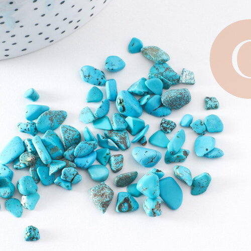 Sable chips pierre turquoise naturelle, x20gr (g0237)