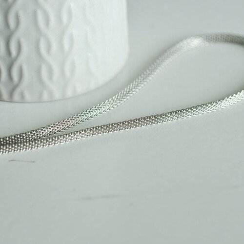 Chaine platine maille serpent 4mm, x1 metre (g2320)