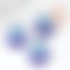 Cabochon rond résine bleue mauvais oeil, chance, cabochon plastique, gri-gri,8mm , x20 (2.7g) g0303