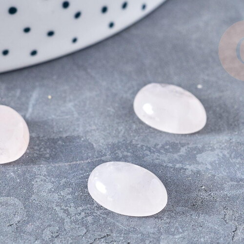 Cabochon ovale quartz rose naturel 14 x10mm, cabochon dôme pour création bijoux pierre naturelle, x1 (g8690)