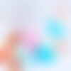 Perle tube imitation gemme plastique multicolore 20mm , perle plastique coloré, couleurs mélangées, x10 g6401