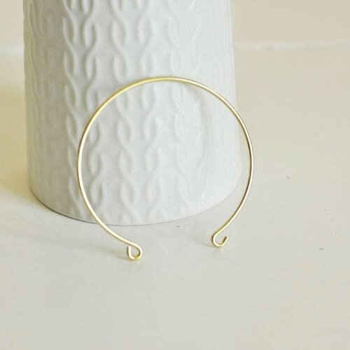 Bracelet jonc réglable laiton doré finition boucle 16k 57mm, x1 (g10175)