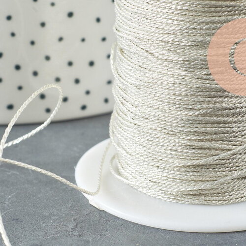 Cordon argenté, fabrication bijoux bijoux,ruban mariage,scrapbooking, largeur 1.2mm, x1 ou x5 ou x10 mètres g3348